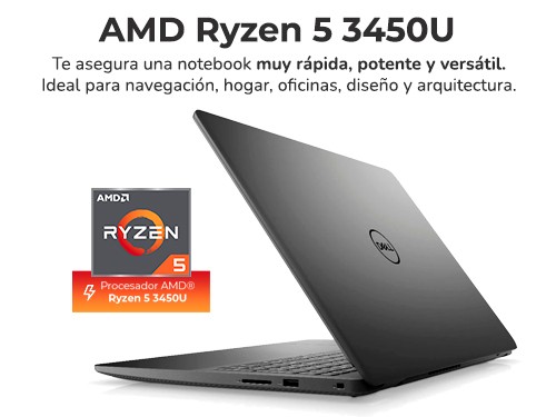 Notebook Táctil 15,6" 8GB 256GB SSD M.2 Computadora AMD Ryzen 5 DELL