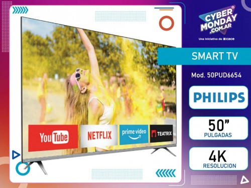 Smart TV 50", 4K, Youtube, Netflix, Browser, TDA, HDMI, USB, Philips