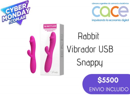 Vibrador Rabbit USB con 30 Vibraciones de Silicona Médica Snappy