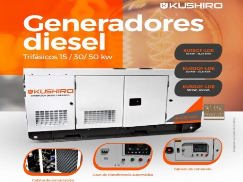 Grupo Elecectrogeno Generador Trifásico Diesel 30kw 37.5kva - KUSHIRO