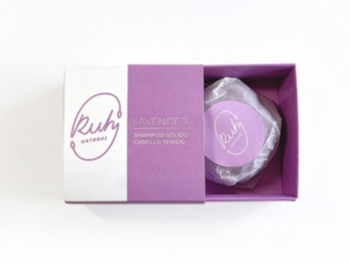 Shampoo sólido para cabello teñido - Lavender con caja - Ruh Natural