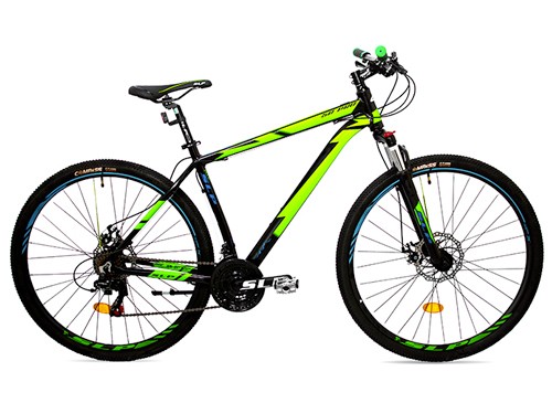 Bicicleta MTB 50 PRO R29 M Negra/Verde 21v Shimano Aluminio SLP