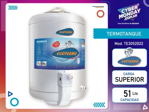 Termotanque Mod. TE3052022 Gas Natural 51 Lts Carga Superior, Ecotermo