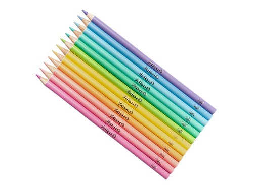 Lápices de colores - tonos pastel - 12 colores