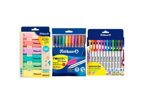 Resaltadores pastel + microfibras color + bolígrafos de colores