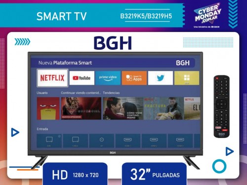 SMART TV LED  32" B3219K5/B3219H5 Netflix - Hd - Usb- Hdmi, BGH