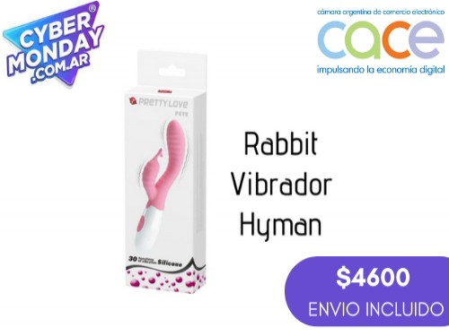 Vibrador Rabbit con 30 Vibraciones de Silicona Medica Hyman