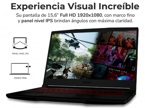 Notebook Gamer 15,6" Full HD Placa GTX1050 Intel Core I5 8GB 256GB MSI