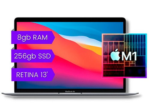 MacBook Air Procesador M1 13,3" Full HD 8GB 256GB SSD Apple macOS
