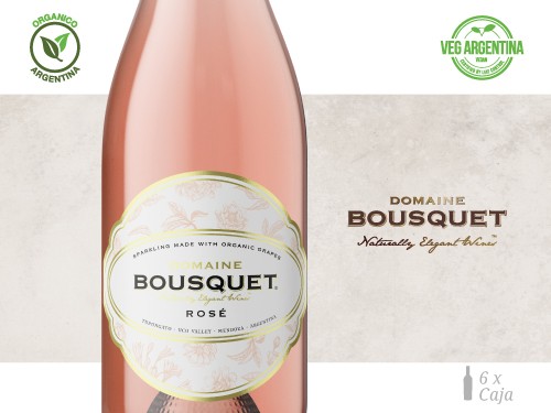 Vino Espumante Charmat Rose Brut Organico 6x750 ml. Domaine Bousquet