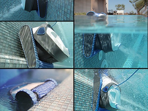 Robot barre fondo limpia piscinas piso-pared-flotación S200 Dolphin
