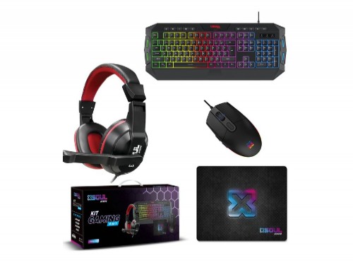 Kit Gaming Teclado + Mouse + Auriculares c/Mic + Pad Mouse