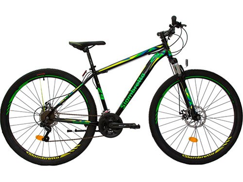 Bicicleta Rodado 29 Mountain Bike Negro/Verde MTB 5 PRO SIAMBRETTA