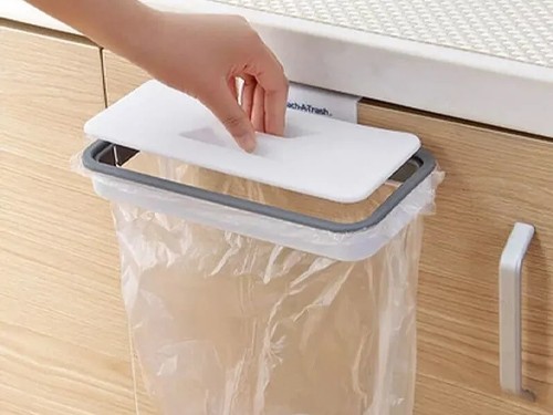 Porta bolsa de basura para mesadas con tapa 11 x 23 cm.