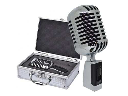 Microfono Vintage Retro Con Maletin 6.3plug Karaoke Zinc