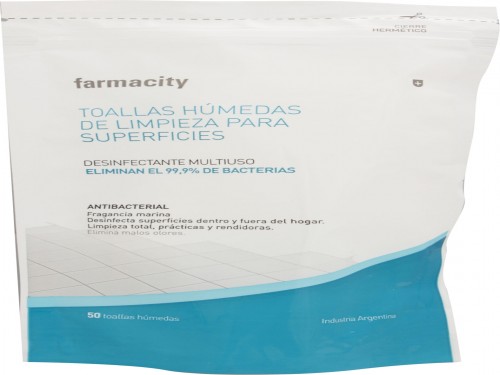FARMACITY Toallas Húmedas antibacteriales Marina x 50 un