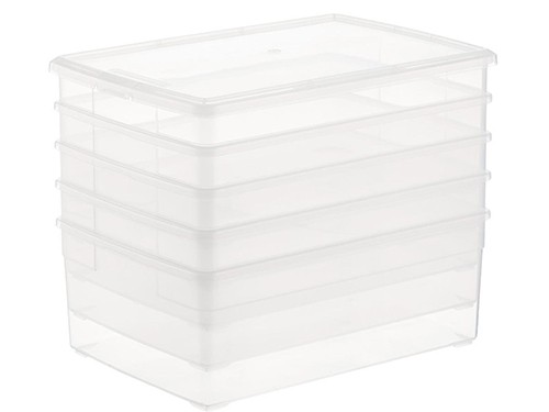 Set X6 Cajas Organizadoras Ropa Cocina Baño 5 Litros Clear 
