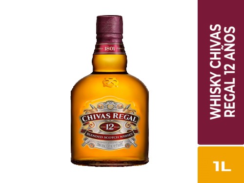 Chivas Regal 12 Años Whisky Escocés Botella 1 L + Estuche