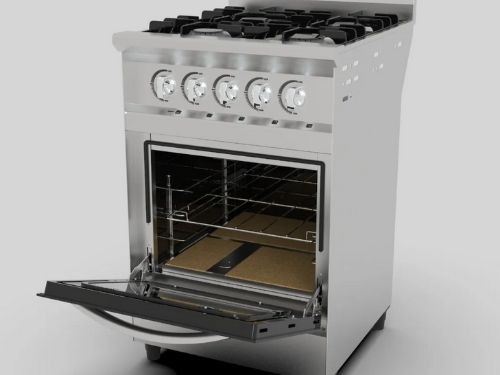 Cocina Industrial Fornax 55cm Versatil Eco Acero Visor Rejas Fundicion