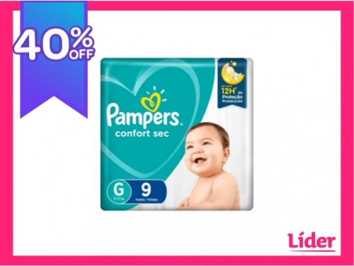 Pampers Confort Sec Max Talle G X 9 Pañales