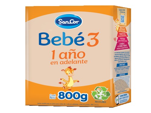 Leche Sancor Bebe 3 Nutrición Completa Polvo 800g X 4 Cajas