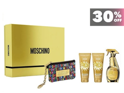 Perfume Set Fresh Gold Edp 100Ml+Loción Corporal+Gel Ducha+Monedero
