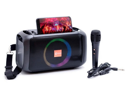 Parlante Bluetooth Karaoke p/ Exterior con Luces & Microfono 10W Xinua