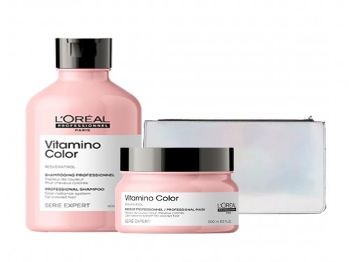 Kit Vitamino Color L'Oreal: Shampoo + Mascara + Necessaire