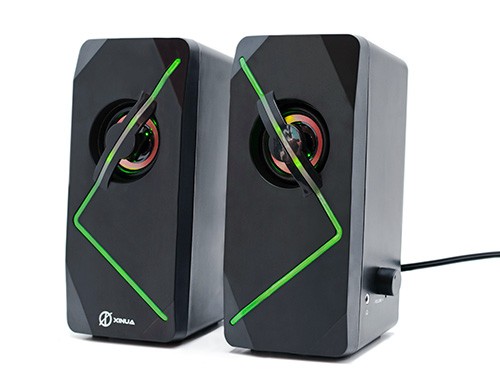 Parlantes GAMER stereo SUPER BASS con Luces RGB 6W Xinua