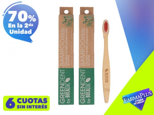 Bucal Tac Cepillo Dental Green Dent Bamboo Kids 1 Un