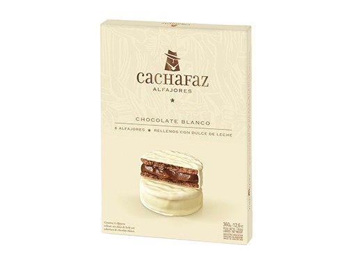 Alfajor Cachafaz Chocolate Blanco x6