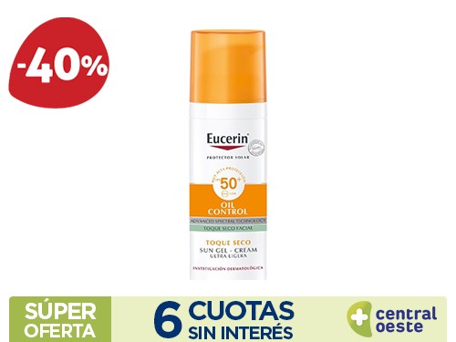 Eucerin Sun GelCrema Facial Toque Seco SPF50+ 50ml