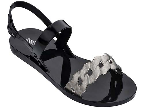 Sandalias de mujer Melissa Lip II PVC Brasil Negro