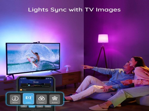 Luces LED para TV con Cámara, Wi-Fi, 55"-65", Alexa y Google Assistant