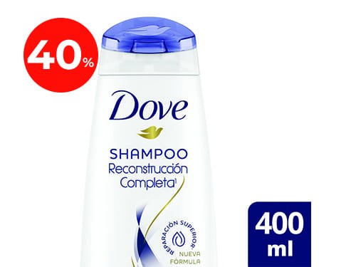 40% Shampoo Dove Reconstrucción Completa 400 Ml.