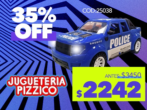 Camioneta Policial Juguete Friccion Luz-sonido (25038)
