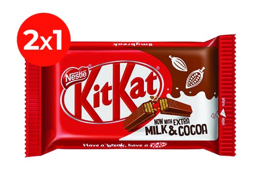 2X1 Oblea de Chocolate Kit Kat Extra milk y cocoa 45 gr.