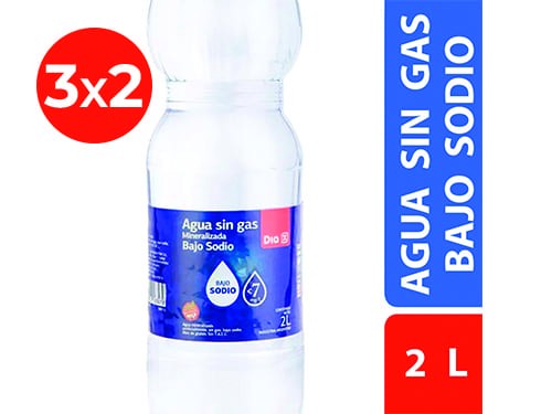 3x2 Agua Sin gas DIA sin sodio 2 lts.