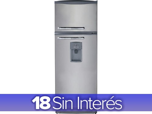 Heladera Con Freezer de 328 Litros Con Dispenser Color Plata CONQUEROR