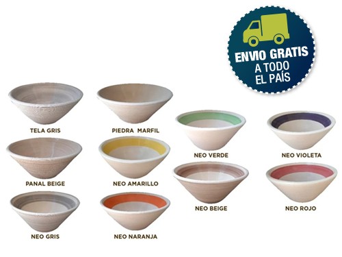 Bacha Fango Eliptica Ceramica Artesanal Neo Gris Beige 35cm