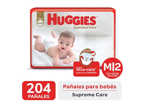 Pañales Huggies Supreme Care Ahorrapack M G Xg Xxg Pack X 3