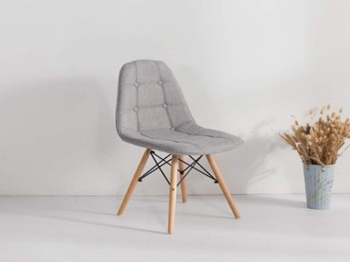 silla de comedor moderna eames fabric tapizada base madera