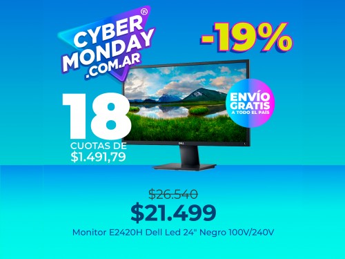 Monitor E2420H Dell Led 24″ Negro 100V/240V
