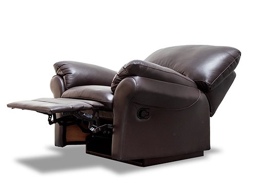 Sillón 1C Relax de cuero combinado  Stock reclinable con apoyapies