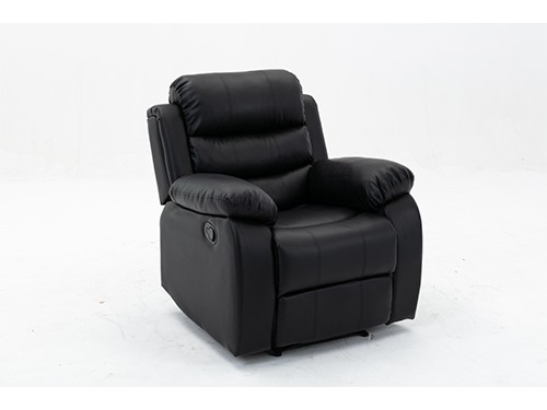 Sillon Sofa Reclinable Relax 1 Cuerpo Beverly Ecocuero Negro