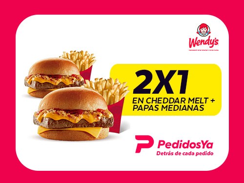 2x1 Cheddar Melt + Papas medianas en Wendy's