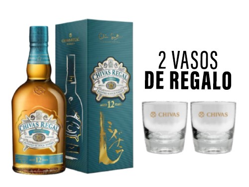 Whisky Chivas Mizunara con 2 Vasos de Regalo