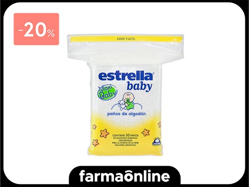 ESTRELLA - Baby paños de algodon maxi 50 unidades | Farmaonline