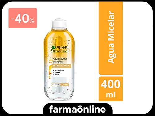 GARNIER - Agua Micelar Bifásica Skin Active 400 ML | Farmaonline