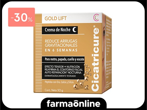 CICATRICURE - CREMA DE NOCHE ANTIARRUGAS GOLD LIFT 50 GR | Farmaonline